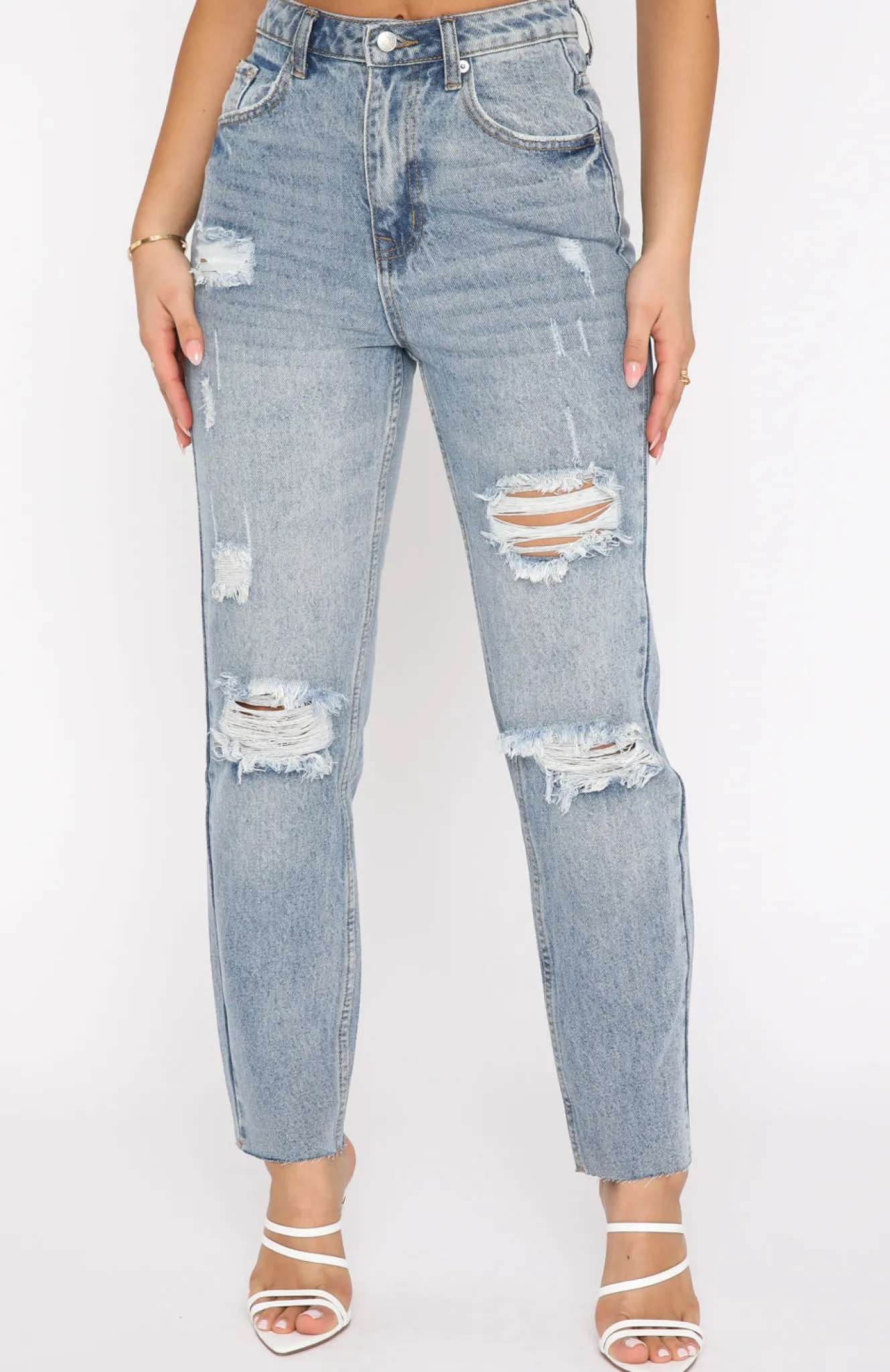 Denim | White Fox Boutique Love Stoned Boyfriend Jeans Retro Washed blue