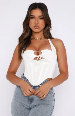 Shirts & Blouses | White Fox Boutique Love To Love Mesh Bustier white