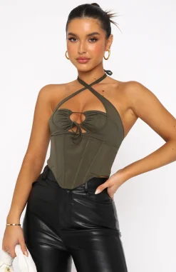 Shirts & Blouses | White Fox Boutique Love To Love Mesh Bustier Khaki green