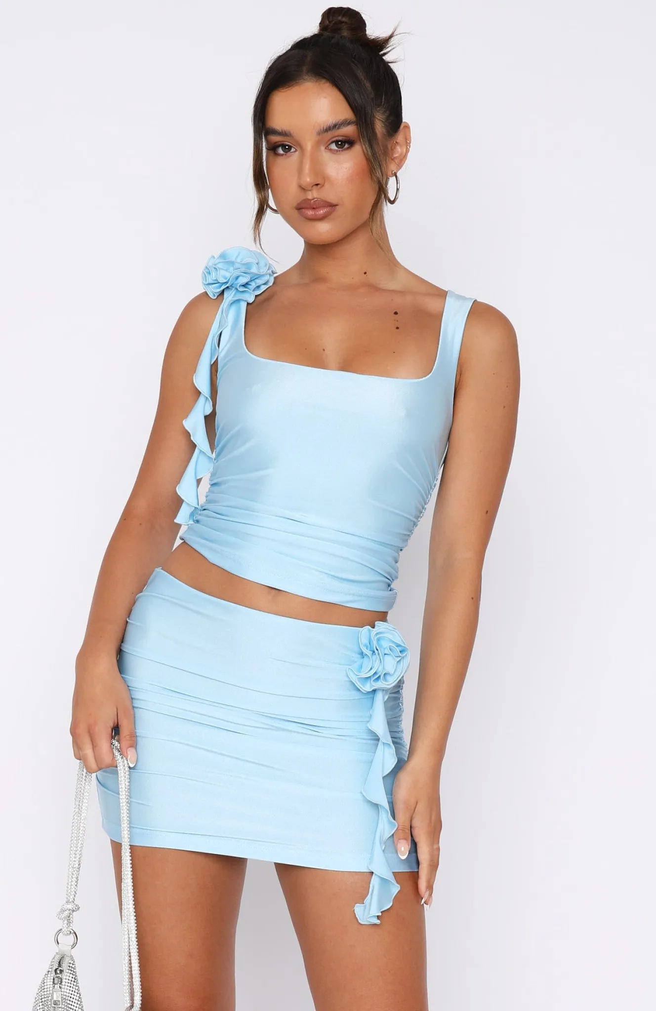 Shirts & Blouses | White Fox Boutique Love Won't Wait Crop Baby blue