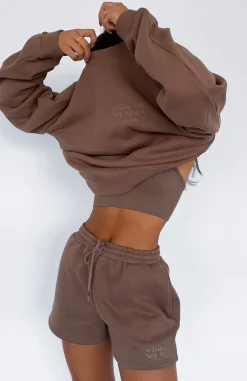 Shorts | White Fox Boutique Made You Smile Lounge Shorts Mocha brown