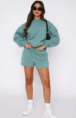 Shorts | White Fox Boutique Made You Smile Lounge Shorts Teal green