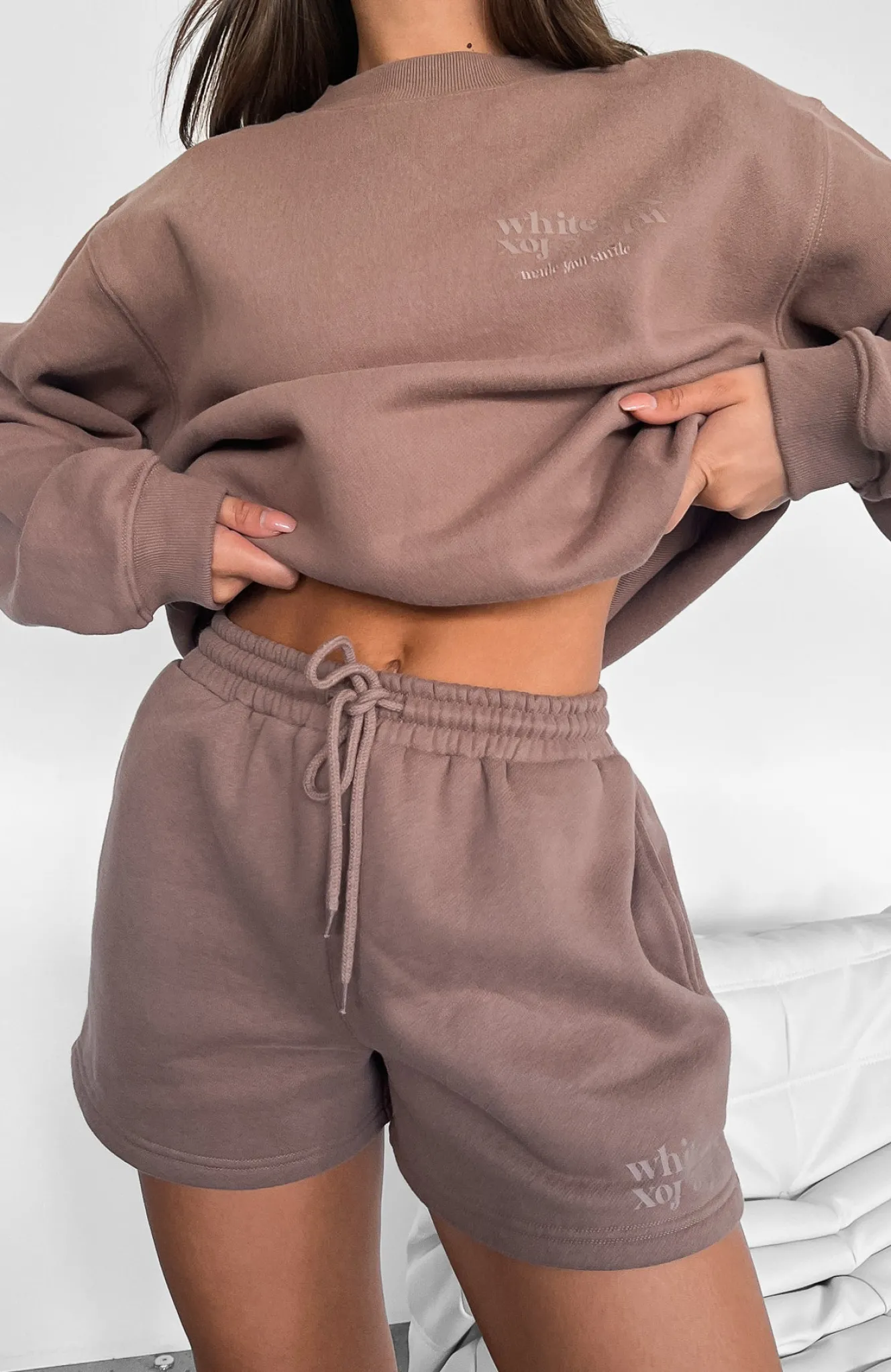 Shorts | White Fox Boutique Made You Smile Lounge Shorts Mocha brown