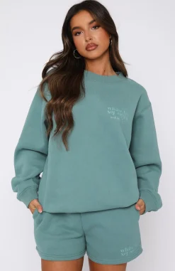 Jackets & Blazers | White Fox Boutique Made You Smile Oversized Sweater Teal green