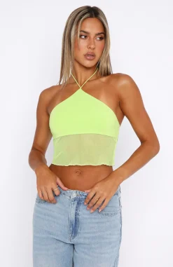 Shirts & Blouses | White Fox Boutique Make A Statement Halter Top Citrus green