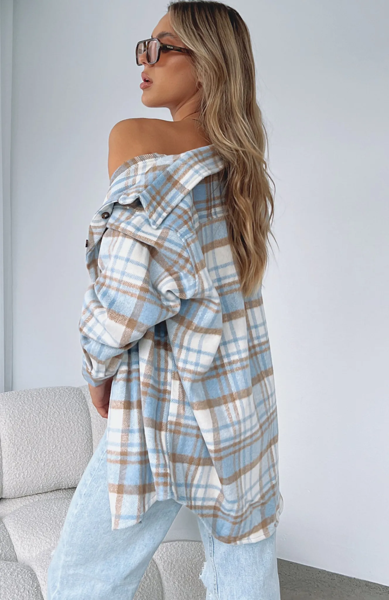 Jackets & Blazers | White Fox Boutique Make It Better Plaid Shirt blue
