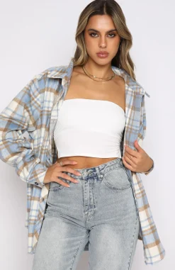 Jackets & Blazers | White Fox Boutique Make It Better Plaid Shirt blue
