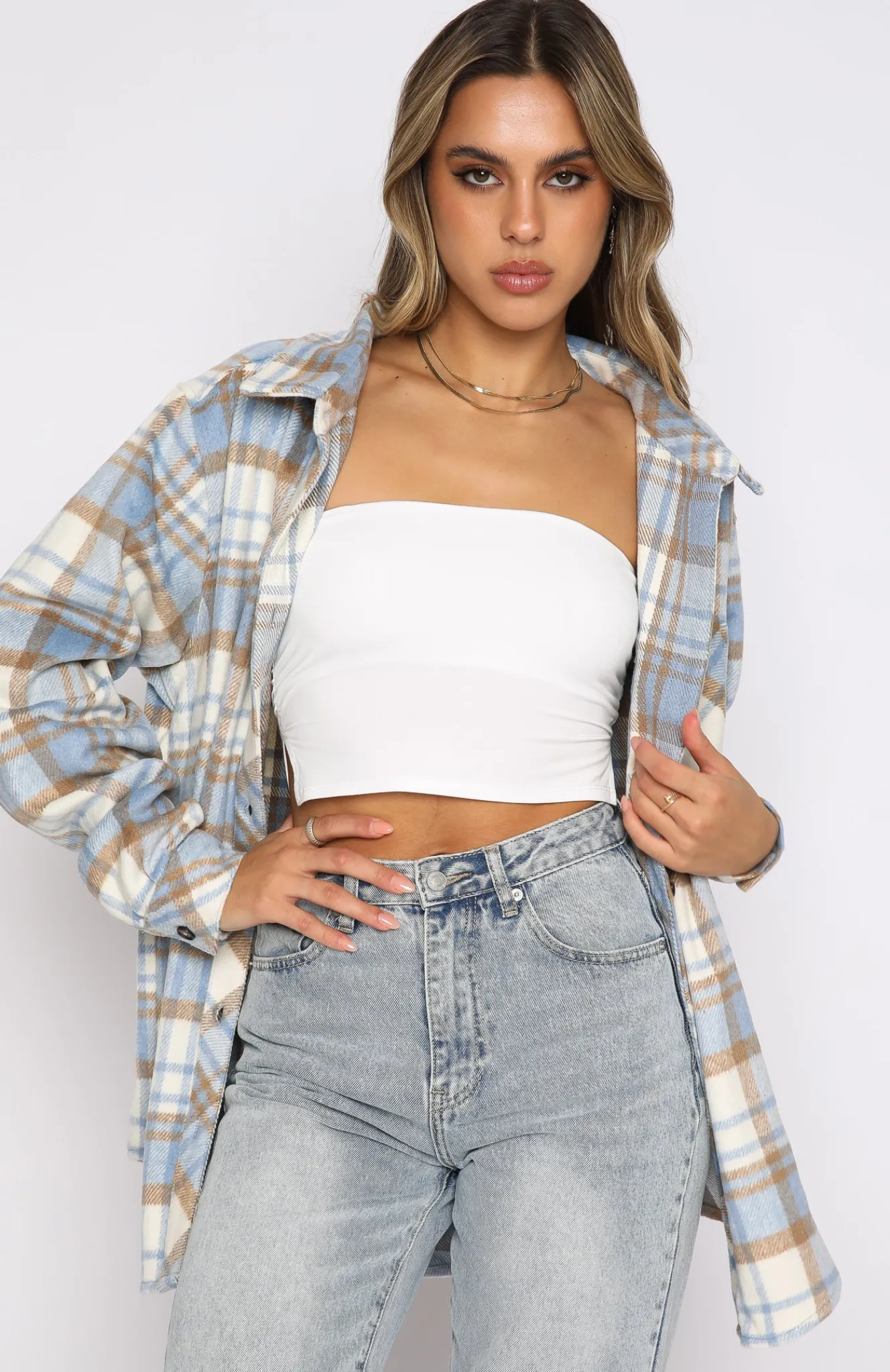 Jackets & Blazers | White Fox Boutique Make It Better Plaid Shirt blue