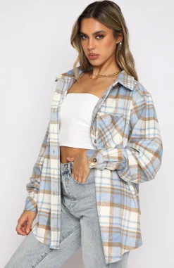 Jackets & Blazers | White Fox Boutique Make It Better Plaid Shirt blue