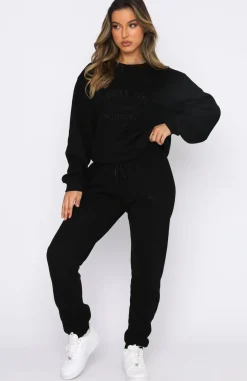 Sweatpants | White Fox Boutique Make You Mine Sweatpants black