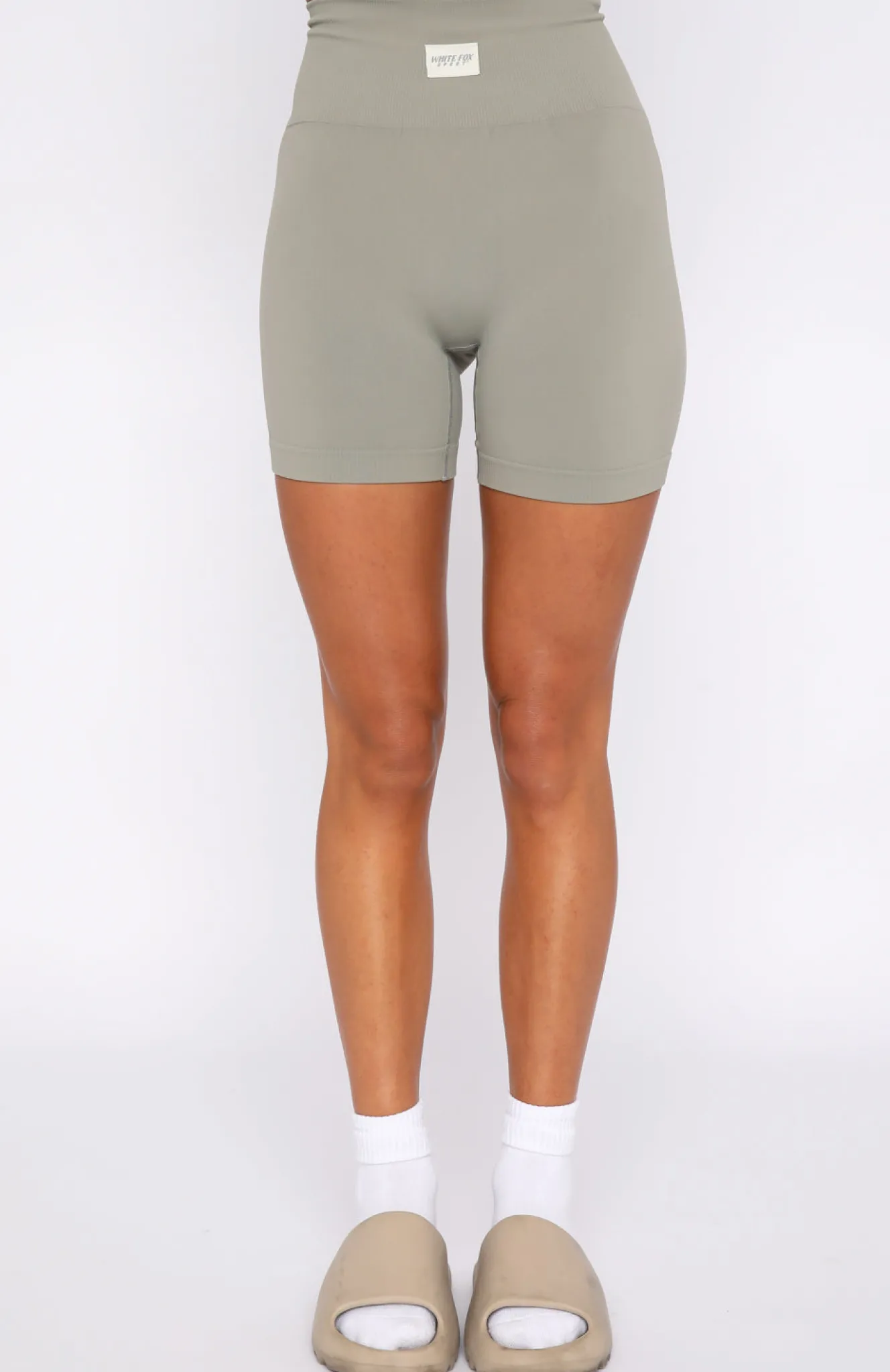 Shorts | White Fox Boutique Making Moves Seamless High Waisted Shorts Smoke grey
