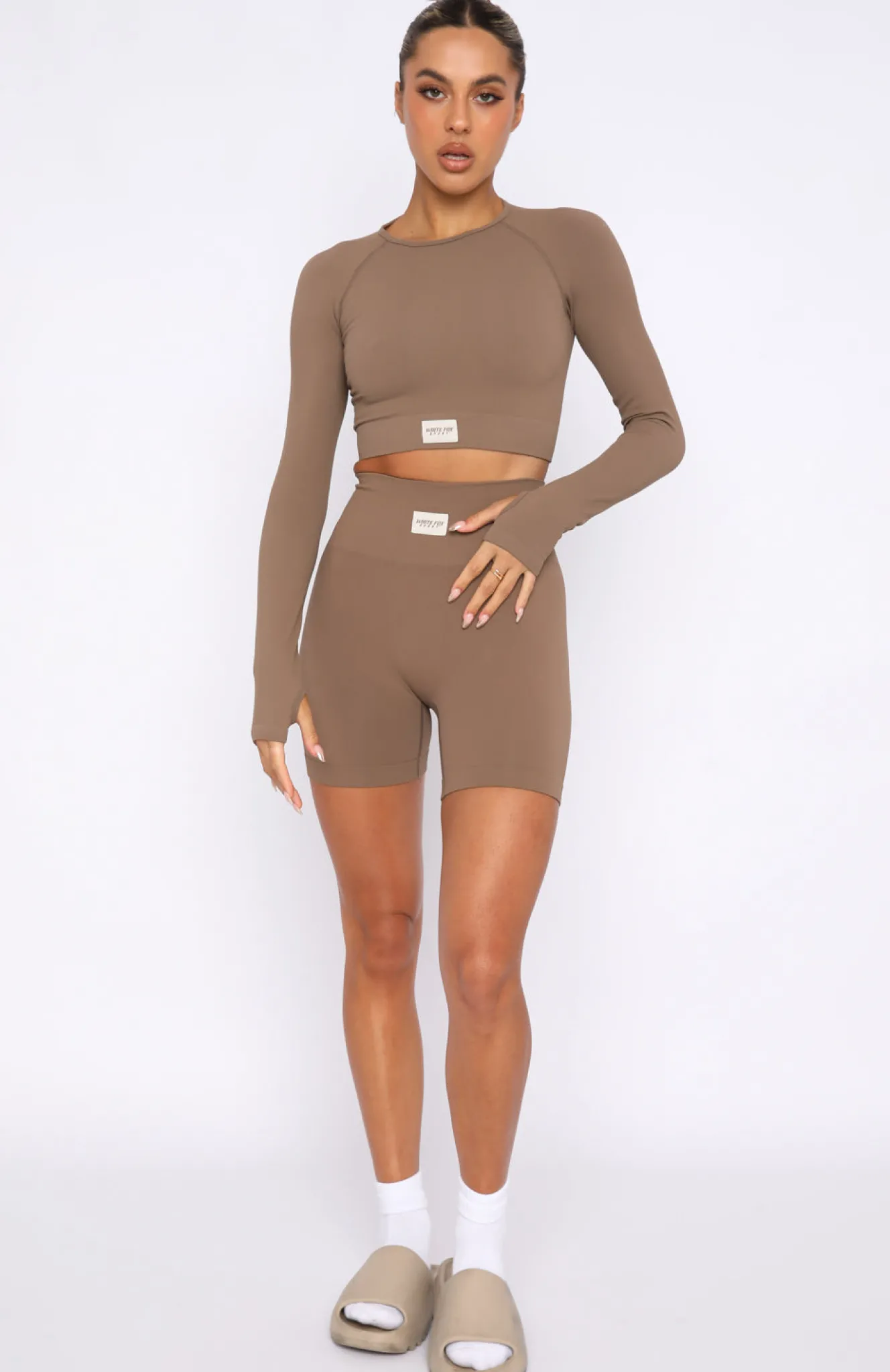 Shorts | White Fox Boutique Making Moves Seamless High Waisted Shorts Dolce brown