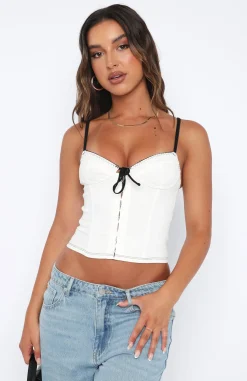 Shirts & Blouses | White Fox Boutique Man Down Bustier white