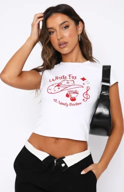 Shirts & Blouses | White Fox Boutique Match My Vibe Baby Tee white