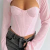 Shirts & Blouses | White Fox Boutique Meet Me Out Long Sleeve Bustier Baby pink