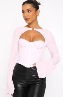 Shirts & Blouses | White Fox Boutique Meet Me Out Long Sleeve Bustier Baby pink