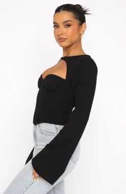 Shirts & Blouses | White Fox Boutique Meet Me Out Long Sleeve Bustier black