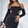 Long Sleeve Dresses | White Fox Boutique Meet My Needs Knit Mini Dress black