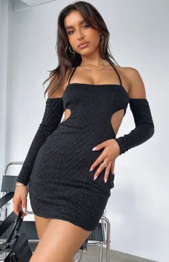 Long Sleeve Dresses | White Fox Boutique Meet My Needs Knit Mini Dress black