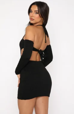 Long Sleeve Dresses | White Fox Boutique Meet My Needs Knit Mini Dress black