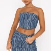 Shirts & Blouses | White Fox Boutique Mind Of My Own Crop Zebra blue