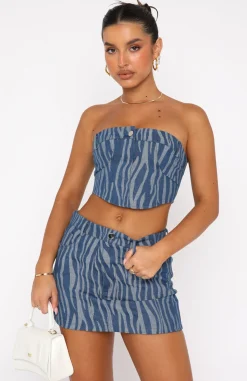 Shirts & Blouses | White Fox Boutique Mind Of My Own Crop Zebra blue