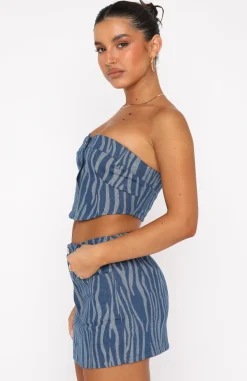Shirts & Blouses | White Fox Boutique Mind Of My Own Crop Zebra blue