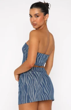 Shirts & Blouses | White Fox Boutique Mind Of My Own Crop Zebra blue