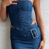 Denim | White Fox Boutique Miss You More Mini Skirt blue