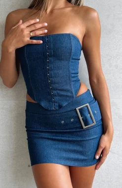 Denim | White Fox Boutique Miss You More Mini Skirt blue