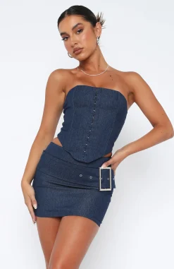 Denim | White Fox Boutique Miss You More Mini Skirt blue