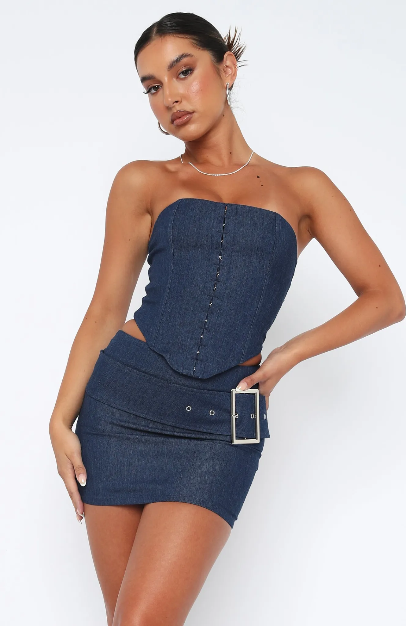 Denim | White Fox Boutique Miss You More Mini Skirt blue