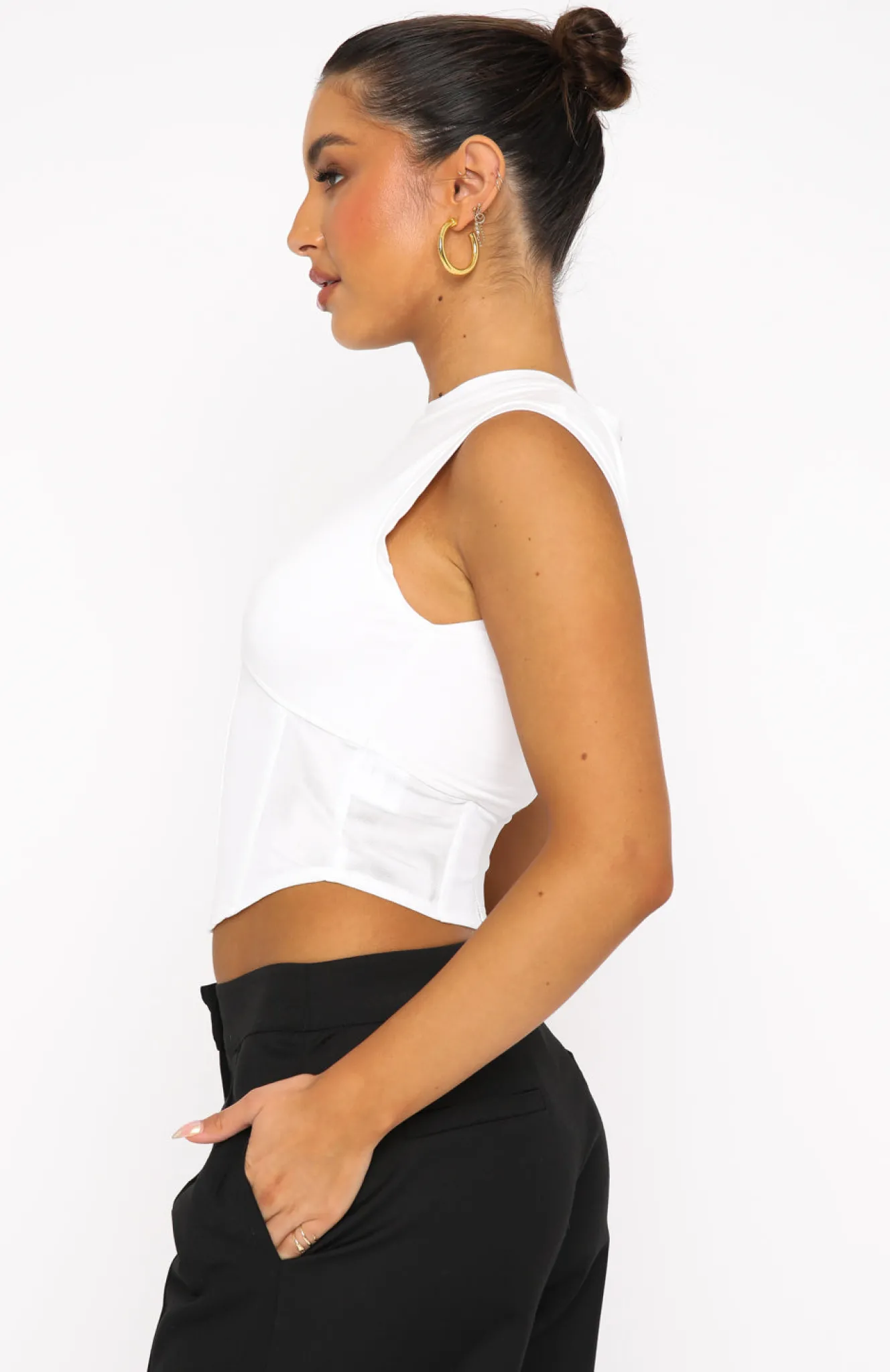 Shirts & Blouses | White Fox Boutique Mixed Ties Corset Tank white