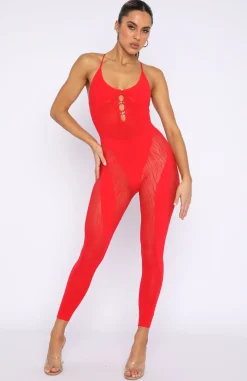 Restocked | White Fox Boutique Mood Swings Jumpsuit red