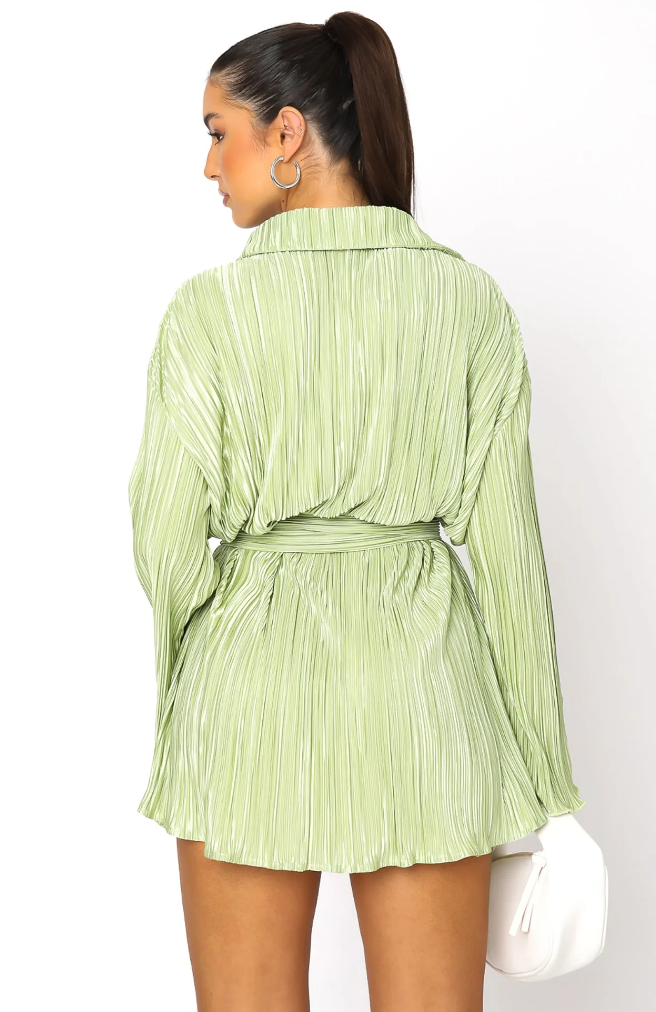 Restocked | White Fox Boutique More About Me Mini Dress Pistachio green