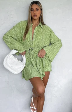 Restocked | White Fox Boutique More About Me Mini Dress Pistachio green