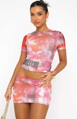 Shirts & Blouses | White Fox Boutique More To Love Mesh Crop Disco Daze pink