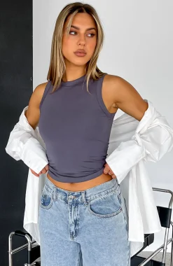 Shirts & Blouses | White Fox Boutique Move On Up Tank Top Charcoal grey