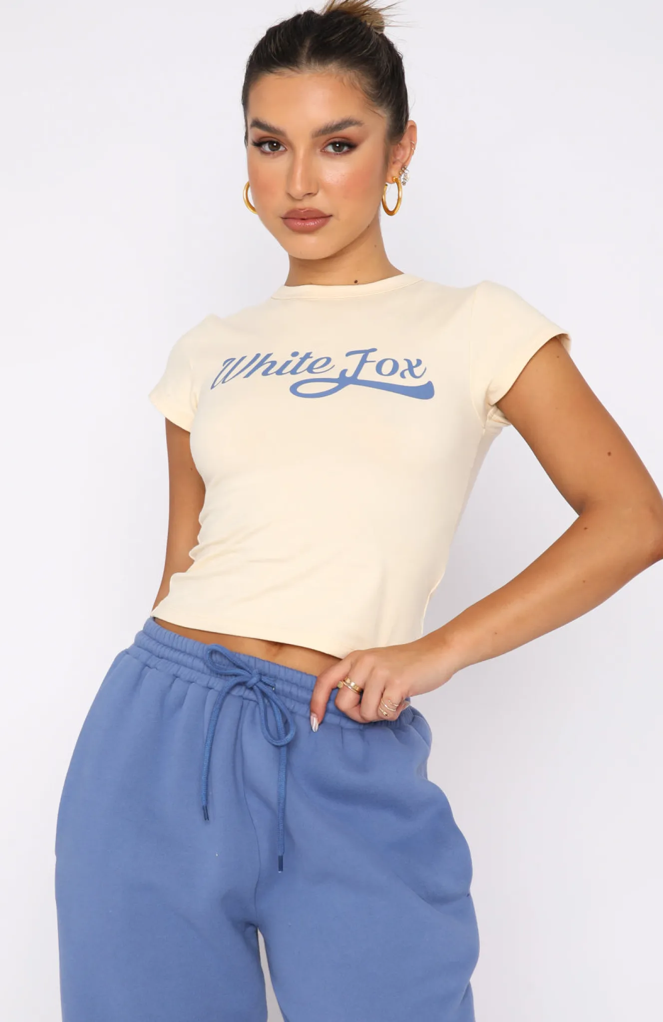 Shirts & Blouses | White Fox Boutique Moving Different Baby Tee Cream nude