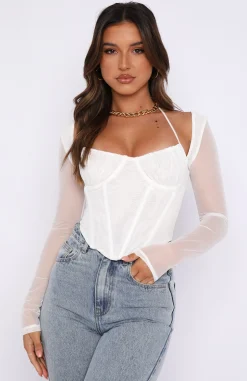 Shirts & Blouses | White Fox Boutique Must Be Magic Long Sleeve Bustier white