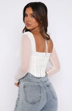 Shirts & Blouses | White Fox Boutique Must Be Magic Long Sleeve Bustier white