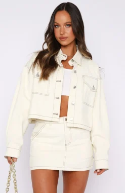 Restocked | White Fox Boutique Mystery Of Love Cargo Mini Skirt Off White nude