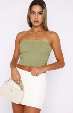 Shirts & Blouses | White Fox Boutique Neutral Feeling Knit Crop Olive green