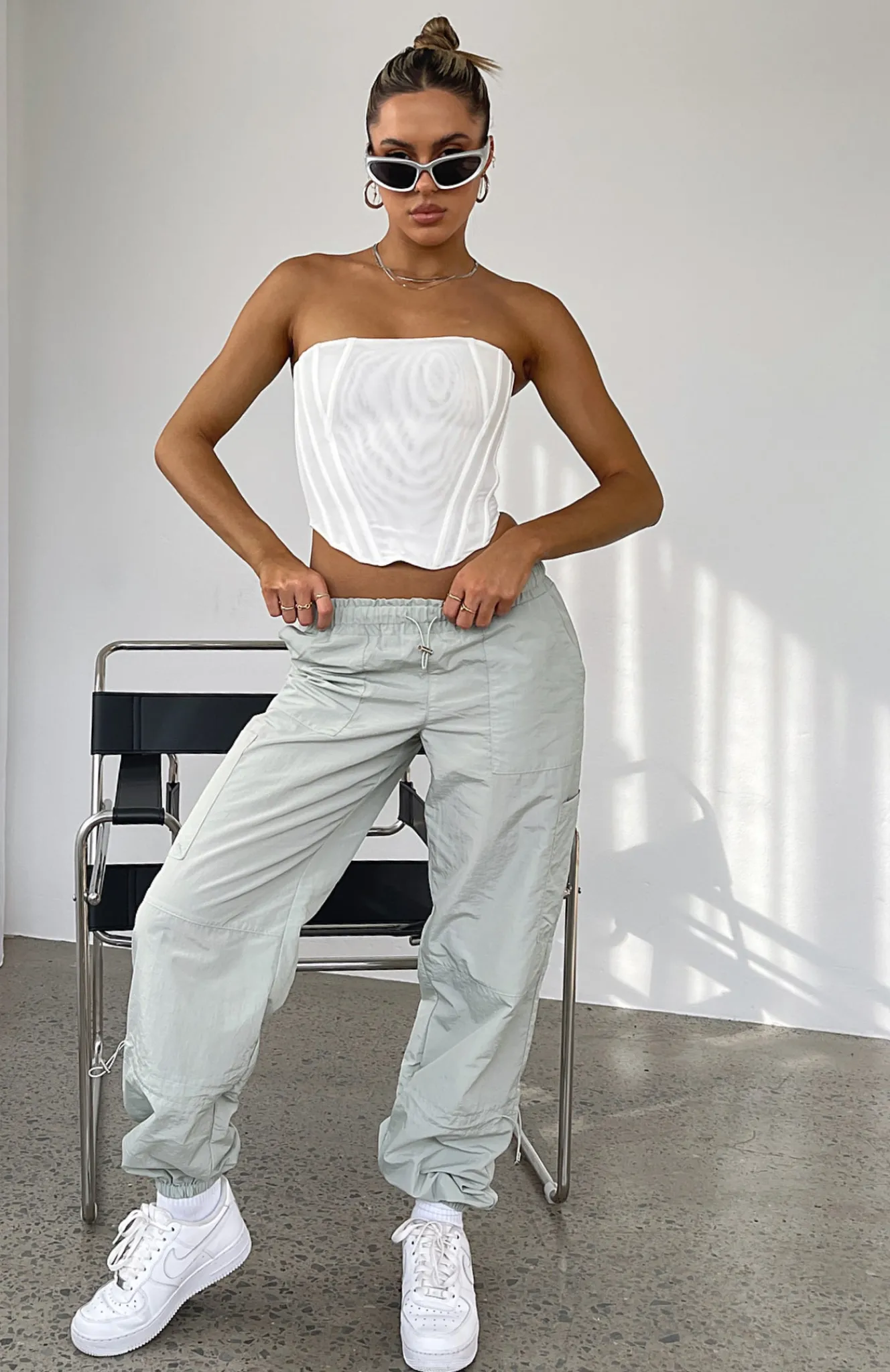 Pants | White Fox Boutique Never Blend In Cargo Pants Light grey
