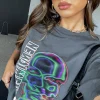 Shirts & Blouses | White Fox Boutique New Dimension Oversized Tee Charcoal grey