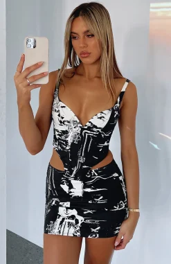 Restocked | White Fox Boutique New Direction Mini Skirt Dice black