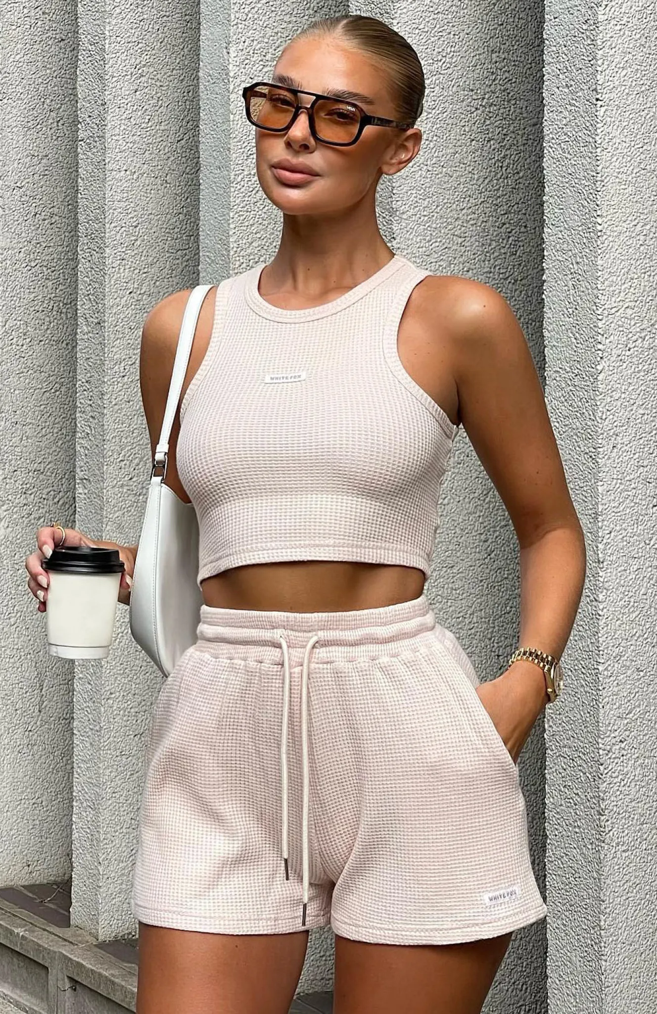 Shorts | White Fox Boutique New Location Waffle Shorts Oatmeal nude