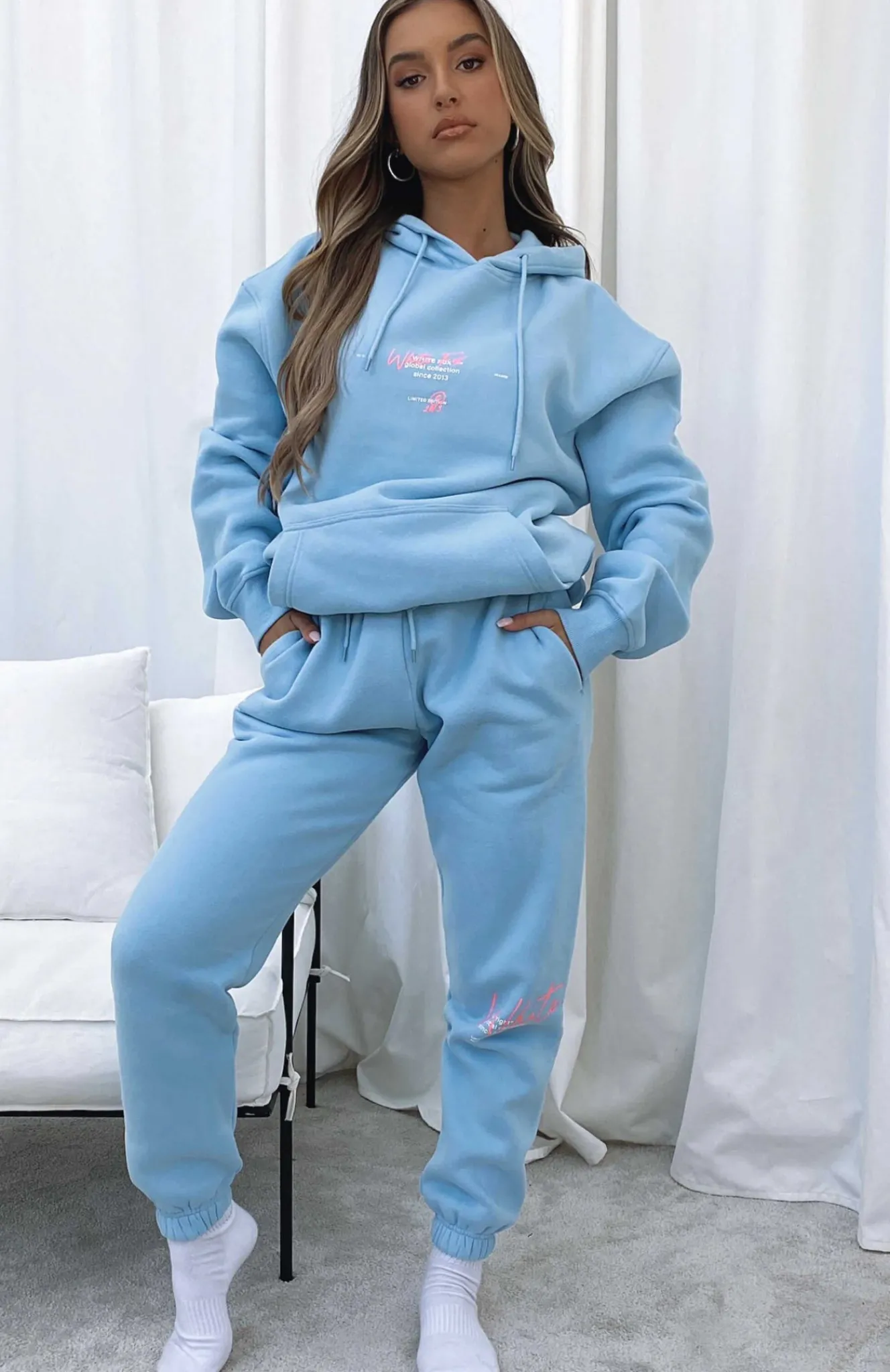Sweatpants | White Fox Boutique New Story Sweatpants Baby blue