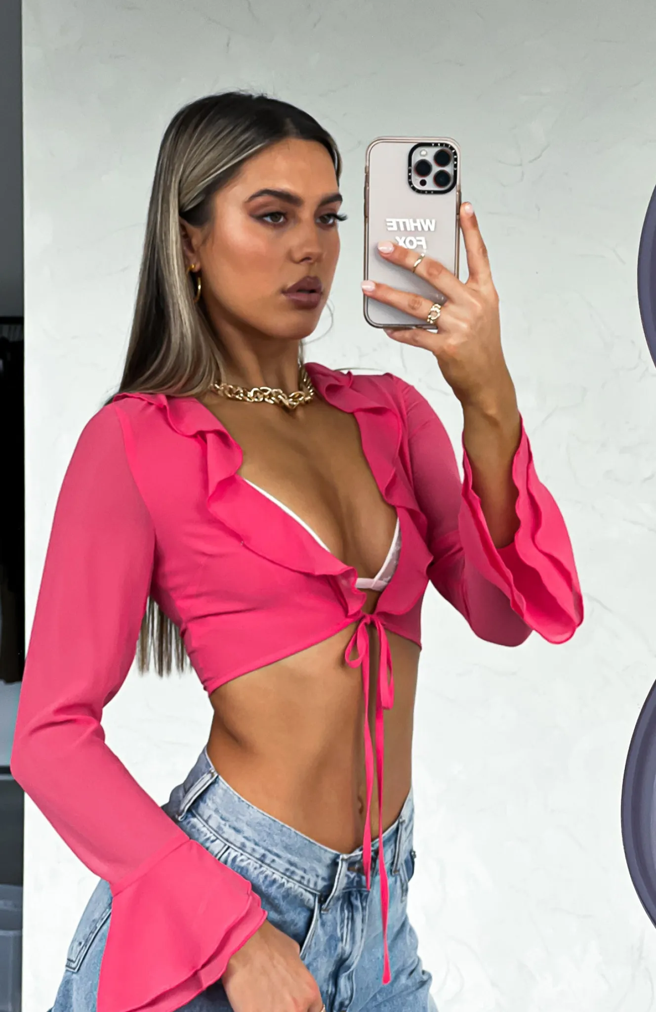 Shirts & Blouses | White Fox Boutique New Times Long Sleeve Crop Hot pink