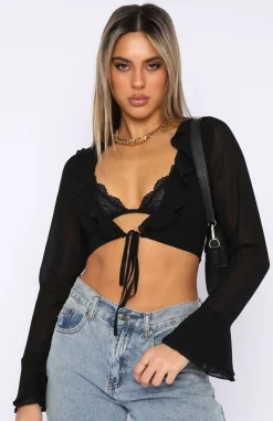 Shirts & Blouses | White Fox Boutique New Times Long Sleeve Crop black
